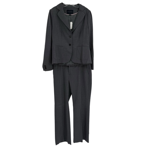 Banana Republic Wool Suit NWT Blazer/Pants Gray Check Size 12 Martin Fit Women - Picture 1 of 10